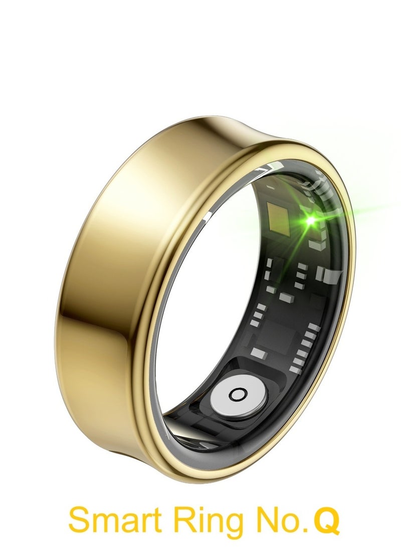 general Smart Ring for Heart Rate, Blood Oxygen, Sleep Monitoring, all Weather Motion Calculation, 24-hour Health Monitoring, Protect Your Health, Lightweight and Comfortable, 5ATM Waterproof, Photo Control, Hand Gestures Browse Tiktok, Gold No.Q - Image 1